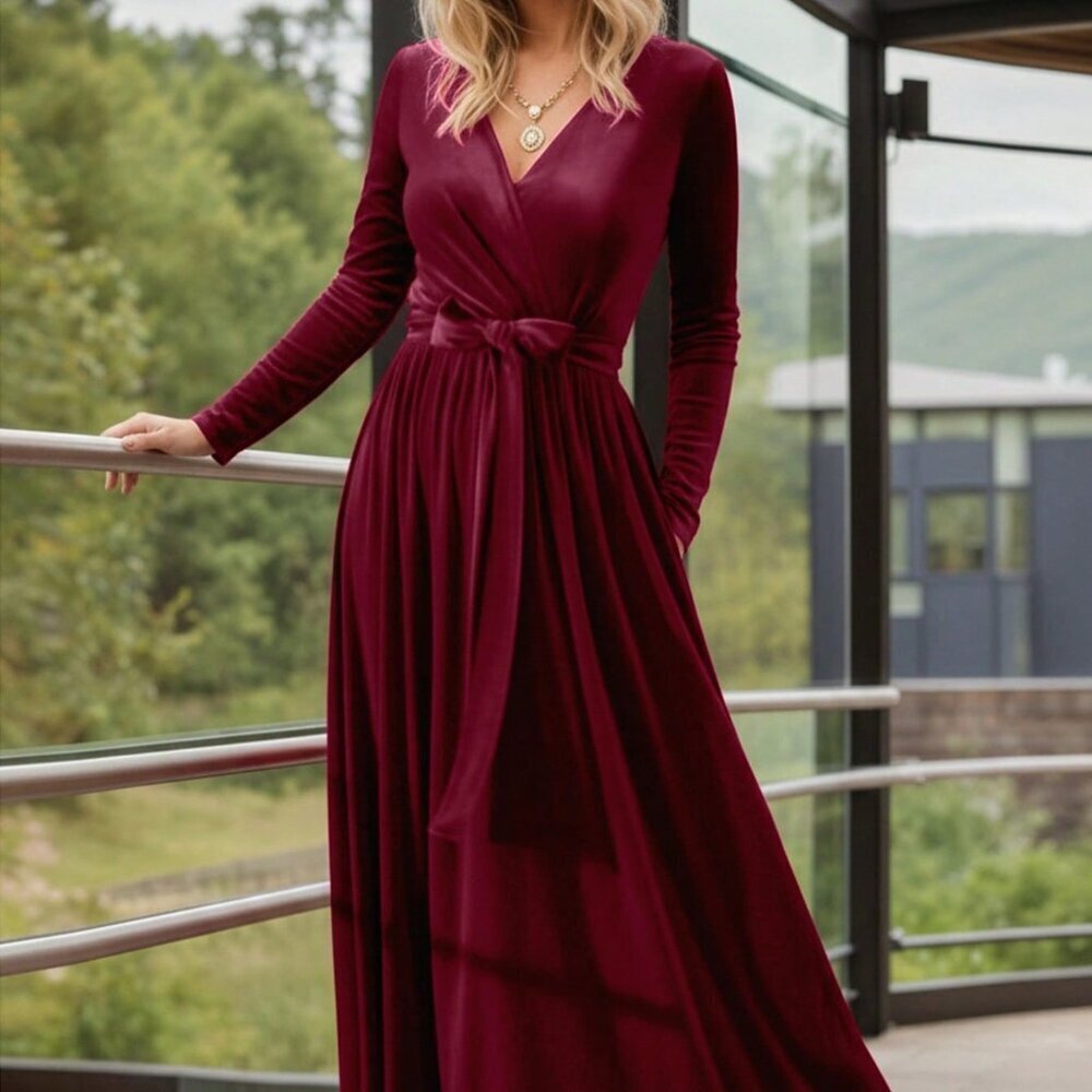 Hot Pink Elegant Party Women's Long Maxi Dress